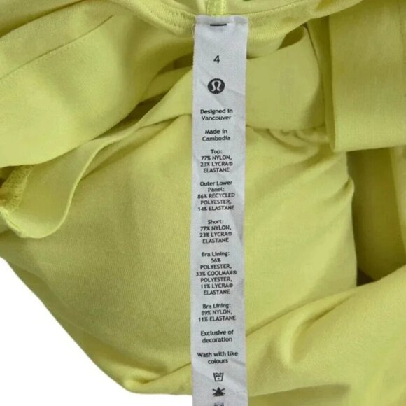 Lululemon Court Crush Dress Electric Lemon Tennis Pickle Ball Size 4 - Picture 9 of 12